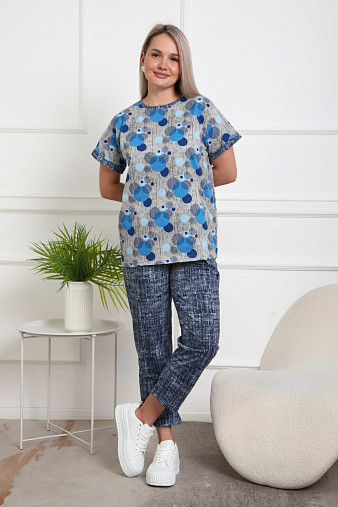 Костюм женский Линда джинс/круги