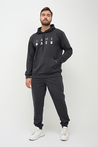 Костюм мужской Тайм 2-х нитка антрацит/меланж