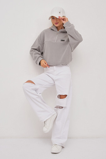 Толстовка жен. Тренд флис св.серый