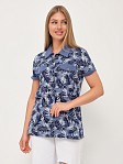 Рубашка Акцент джинс/папоротник