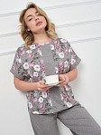Костюм Моника серый/цветы