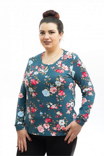 Джемпер Услада петроль/роза