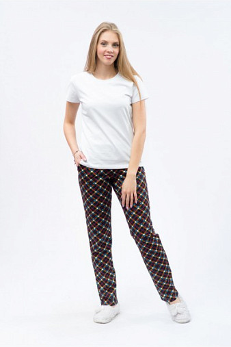 Брюки Силуэт чёрный/клетка