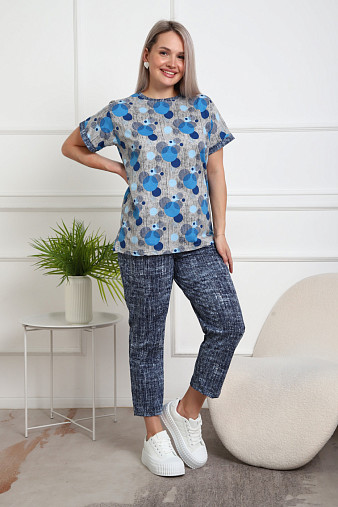 Костюм женский Линда джинс/круги