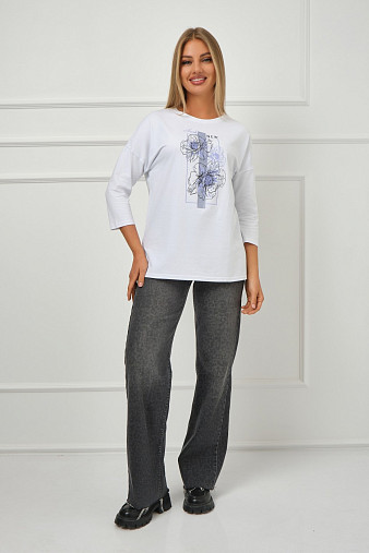 Лонгслив Стиль белый