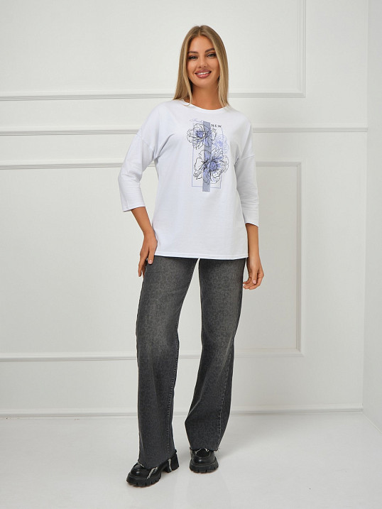 Лонгслив Стиль белый