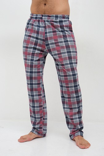 Пижама мужская Олимп дл.рукав бордо/клетка Пижама мужская Олимп дл.рукав бордо/клетка