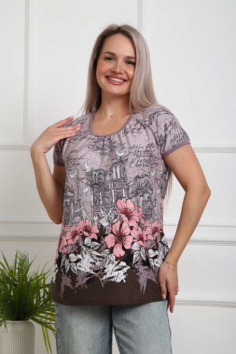 Футболка Сердечное тепло капучино/буквы