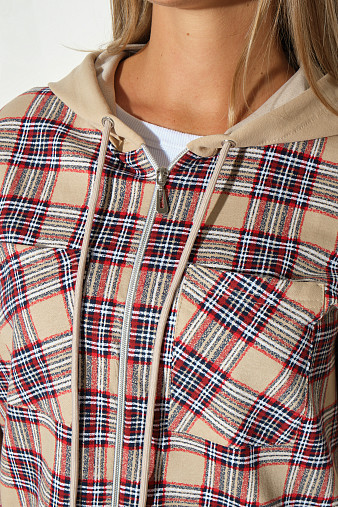 Рубашка жен. Гармония бежевый/клетка