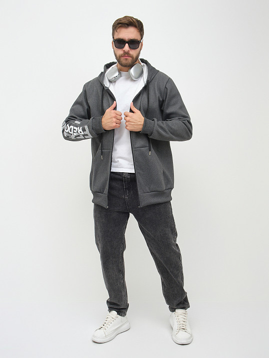 Толстовка муж. Дэнди 3-х нитка начес т.серый