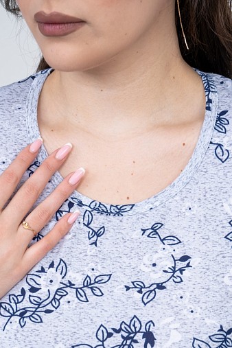 Футболка женская Незабудка серый/цветы