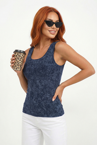 Майка вискозная варенка т.синий