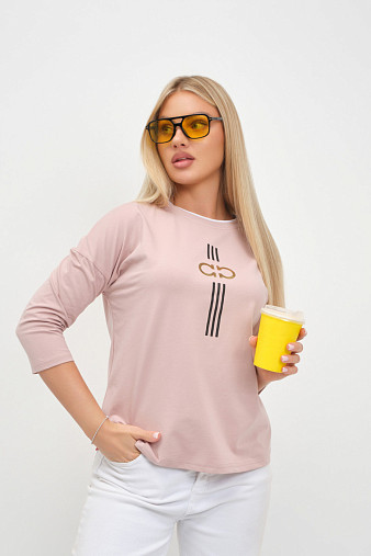 Лонгслив женский Мадлен пудра