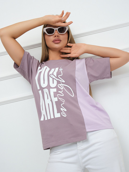 Футболка женская Рефлекс корица/лаванда