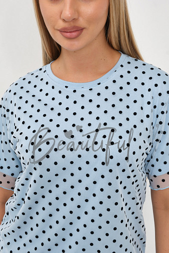 Футболка женская Бьюти вискоза голубой