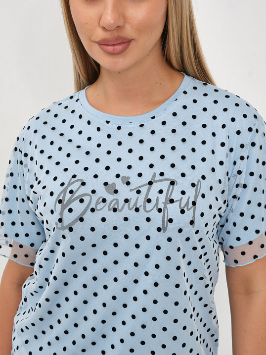 Футболка женская Бьюти вискоза голубой