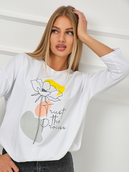 Лонгслив Николь белый