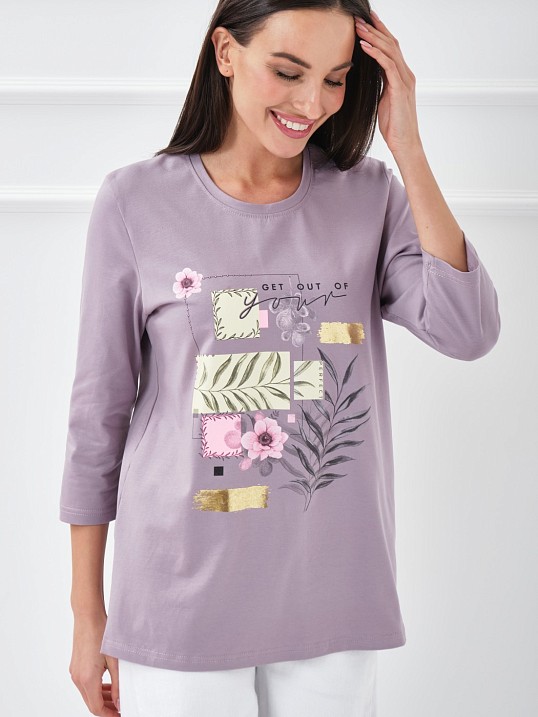 Лонгслив Элис рукав 3/4 светло-лиловый