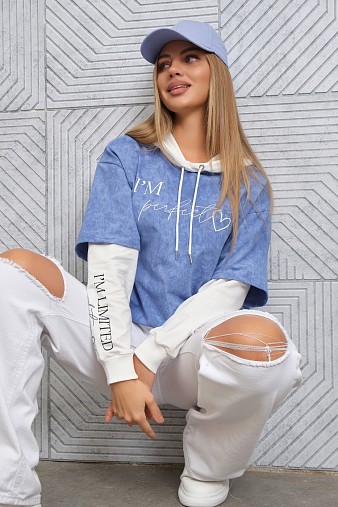 Толстовка женская Венди варенка василек