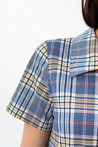 Халат Анна синий/клетка