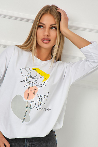 Лонгслив Николь белый