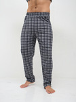Пижама мужская Олимп кор.рукав серо-синий/клетка