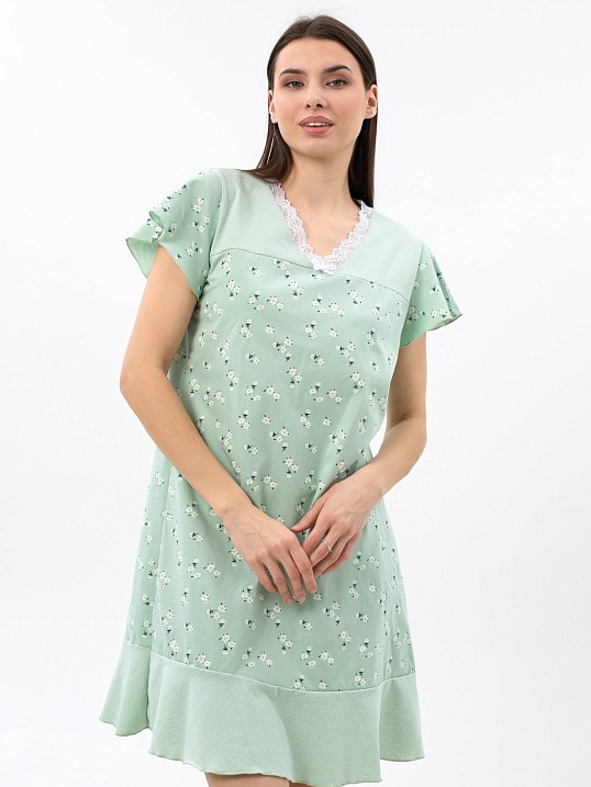 Ночная сорочка Астра крыло фисташка/цветы