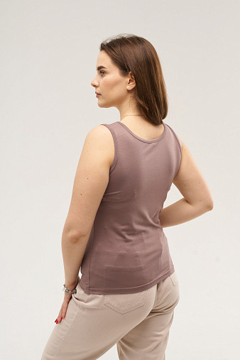 Майка вискозная однотонная шоколад