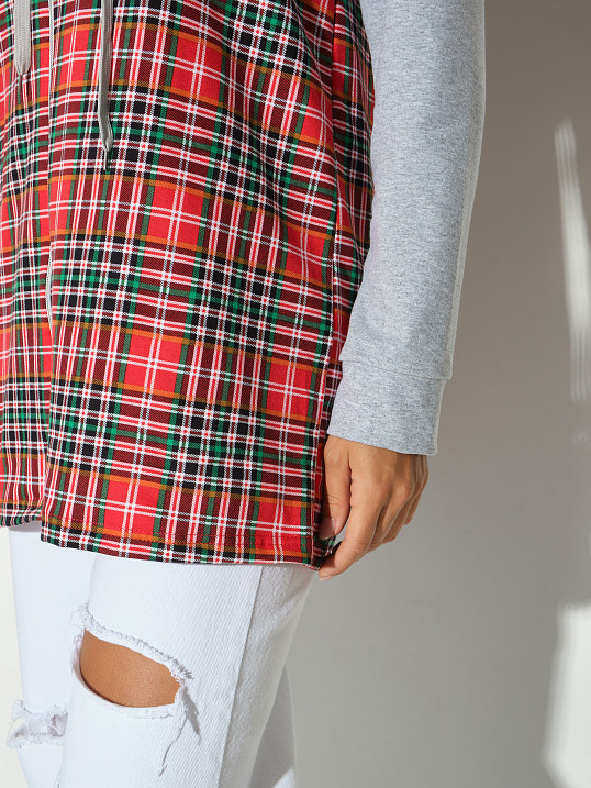 Рубашка жен. Гармония красная/клетка