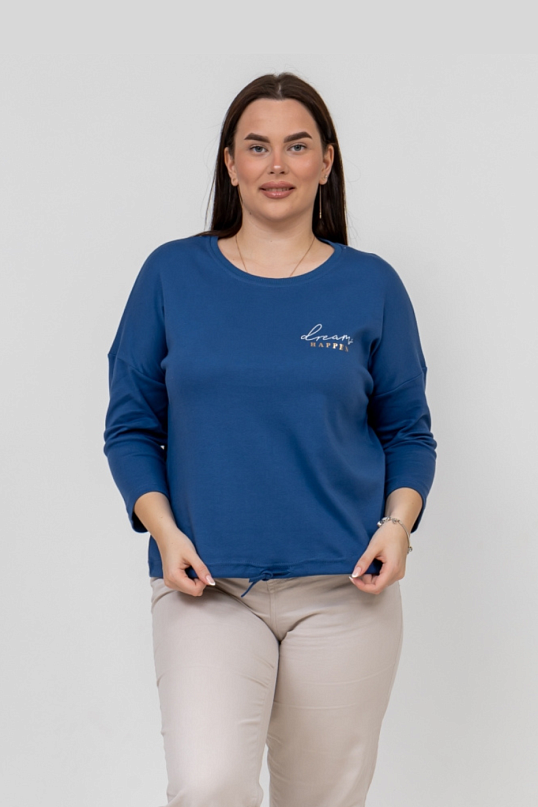 Лонгслив Николь интерлок индиго Лонгслив Николь интерлок индиго