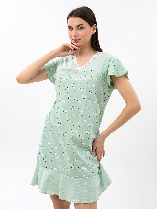 Ночная сорочка Астра крыло фисташка/цветы