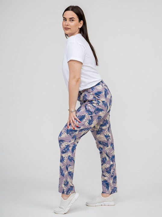 Брюки Силуэт беж/листья