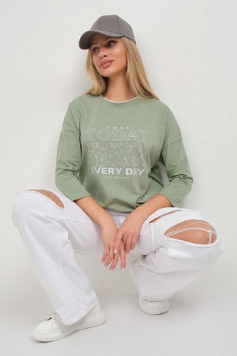 Лонгслив женский Лео фисташка