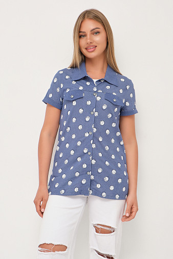 Рубашка Акцент джинс/горох
