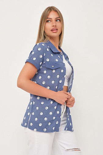 Рубашка Акцент джинс/горох