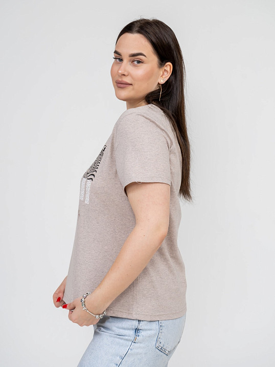 Футболка женская Сафари-1 бежевый/меланж