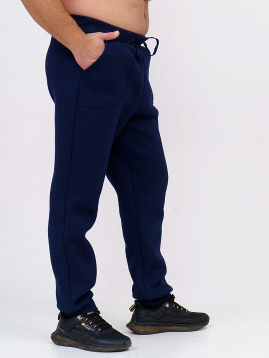 Брюки мужские футер 3-х нитка синий/меланж