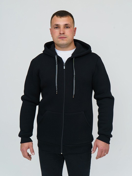 Толстовка мужская Степ без печати черная футер 3-х нитка