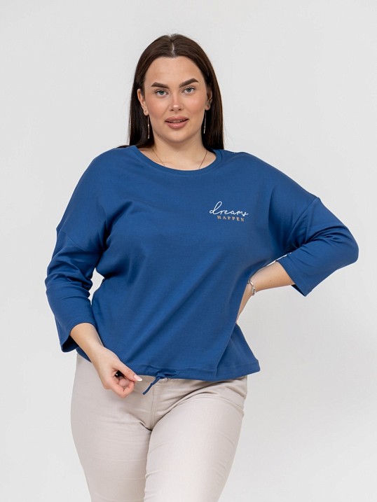 Лонгслив Николь интерлок индиго Лонгслив Николь интерлок индиго