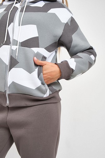 Костюм женский Дюна набивка начёс серый