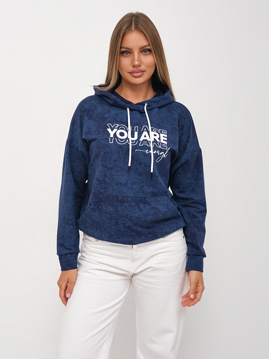 Толстовка женская Винтаж индиго