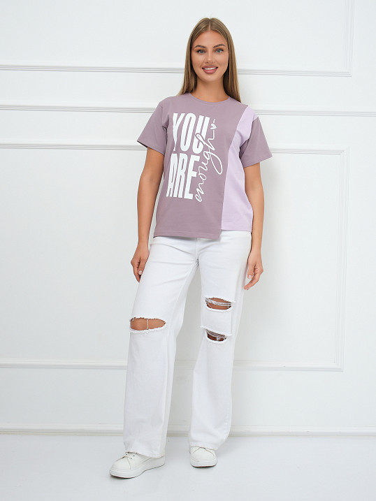 Футболка женская Рефлекс корица/лаванда