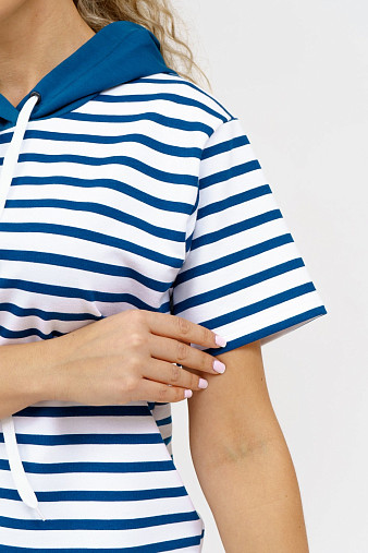 Костюм Новелла набивной петроль/полоса