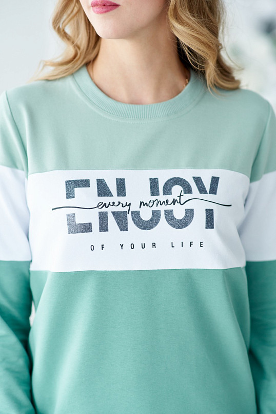 Толстовка женская Триада мята/аква