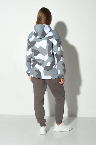 Костюм жен. Геометрия набивка 3-х нитка начес серый