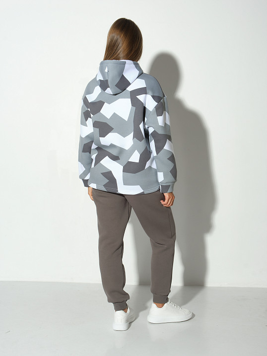 Костюм жен. Геометрия набивка 3-х нитка начес серый