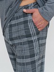 Пижама мужская Олимп дл.рукав серый/клетка