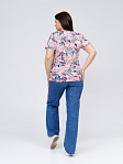 Футболка женская с карманами персик/тропики