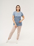 Футболка женская Планка голубой/соцветие