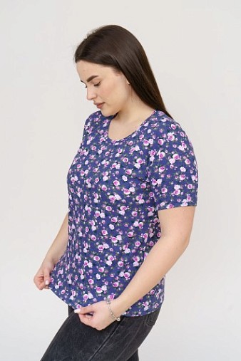 Футболка женская Незабудка индиго/цветы